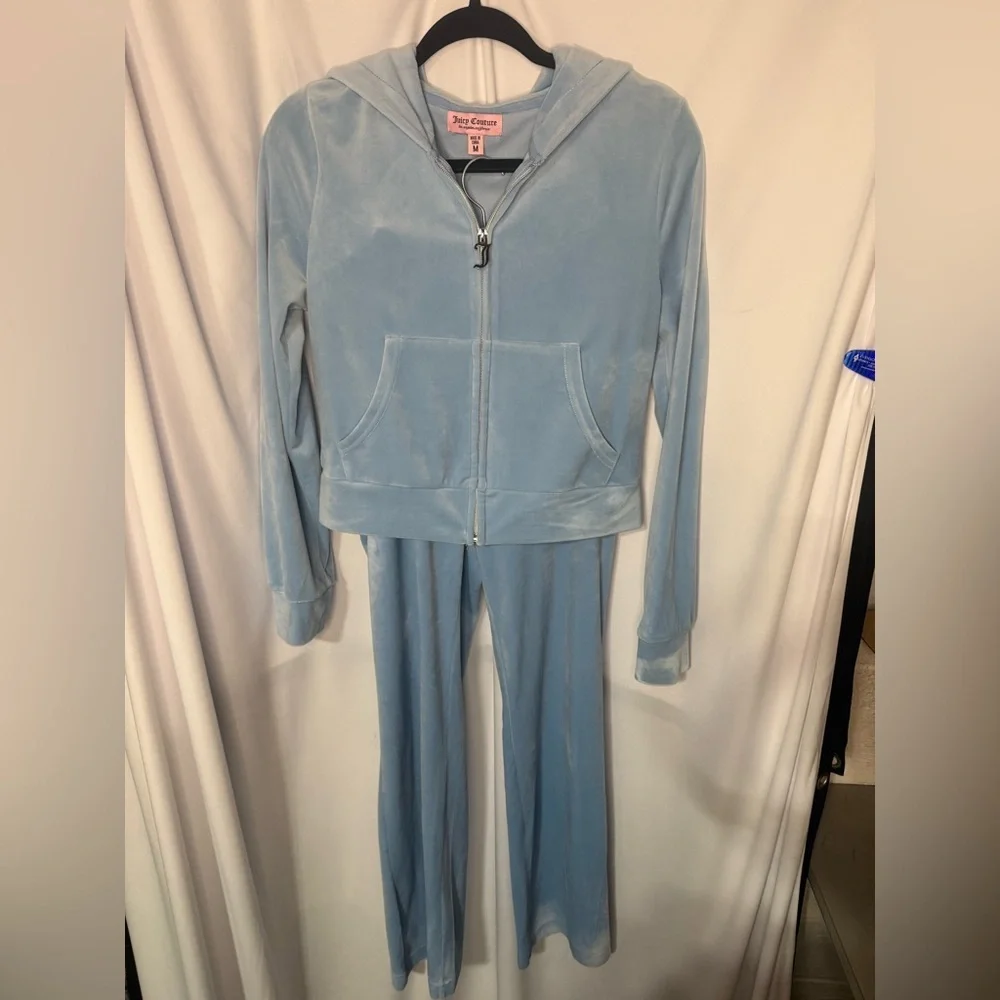 Juicy Couture Bling Velour Full-Zip Hoodie and Velour Pants